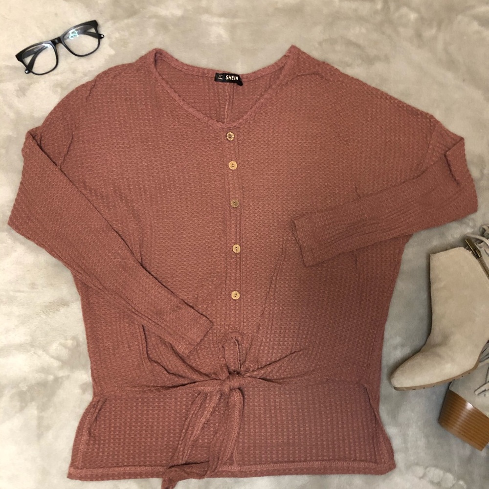 Muave Waffle Sweater